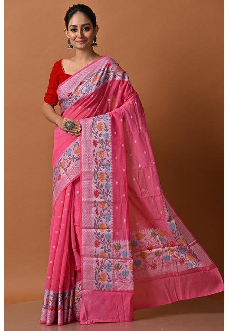 Hot Pink Color Kora Organza Silk Saree (She Saree 2083)