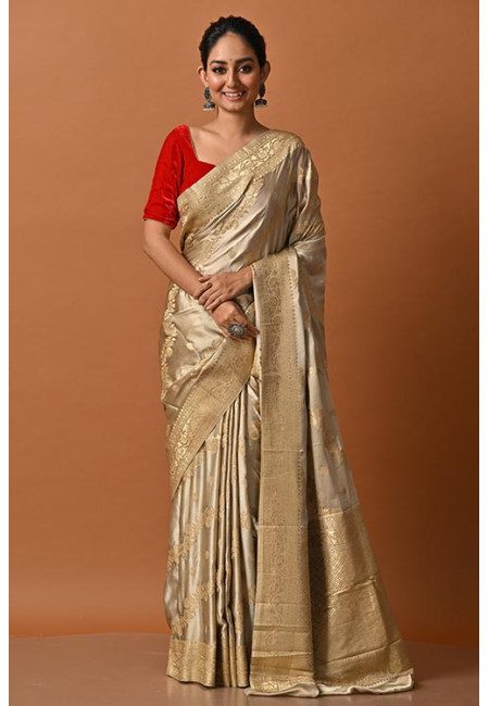 Beige Color Soft Banarasi Gajji Silk Saree (She Saree 2088)