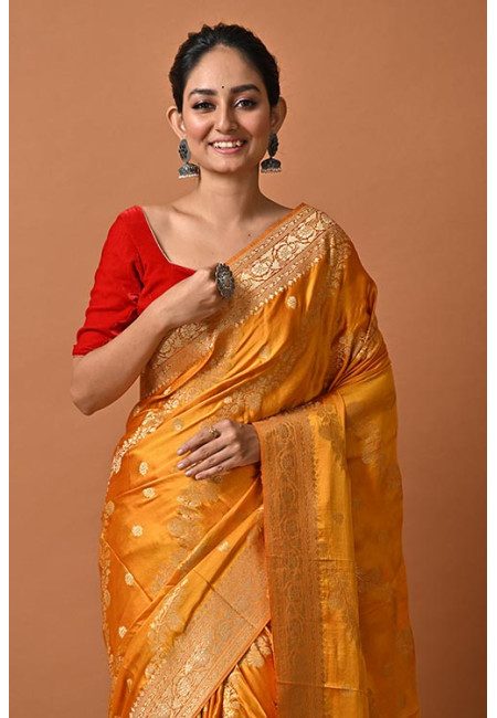 Mustard Color Soft Banarasi Gajji Silk Saree (She Saree 2090)