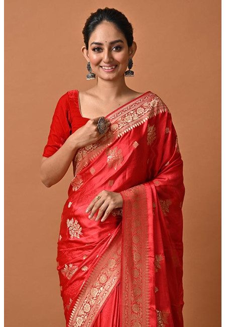 Red Color Soft Banarasi Gajji Silk Saree (She Saree 2091)