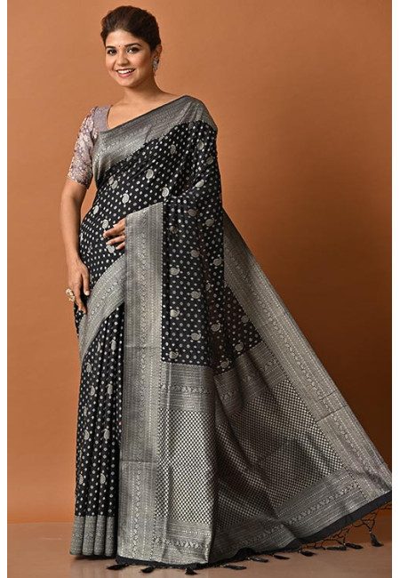Black Color Fancy Silk Saree (She Saree 2119)