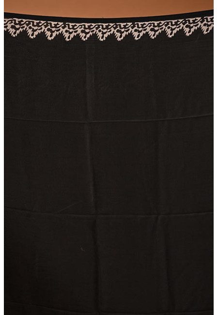 Black Color Printed Linen Cotton Saree (She Saree 2152)