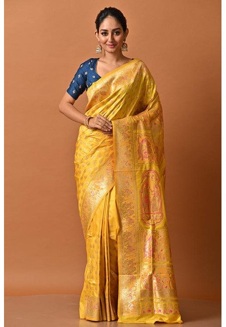 Golden Yellow Color Swarnachari Silk Saree (She Saree 2169)