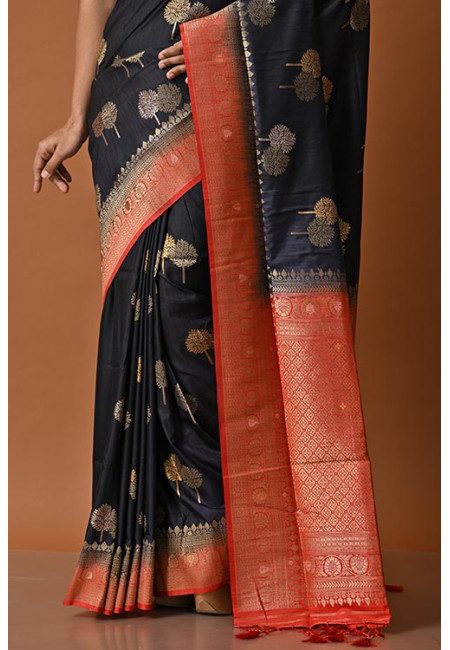 Black Color Contrast Manipuri Silk Saree (She Saree 2184)