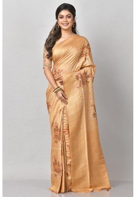 Beige Color Manipuri Silk Saree (She Saree 1128)