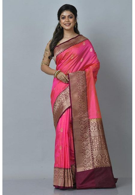 Deep Pink Color Pure Katan Silk Saree (She Saree 1142)