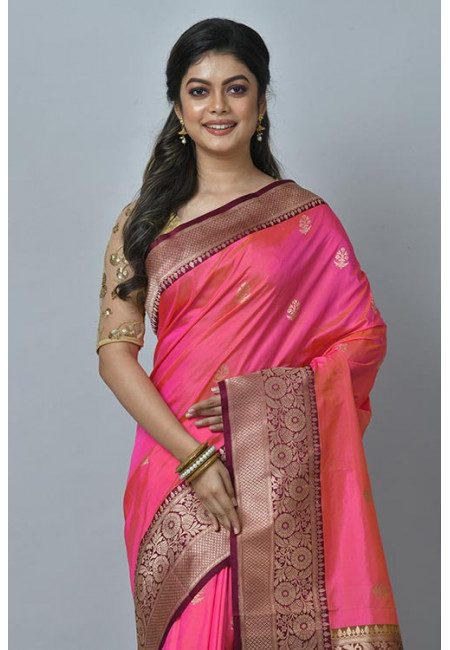 Deep Pink Color Pure Katan Silk Saree (She Saree 1142)