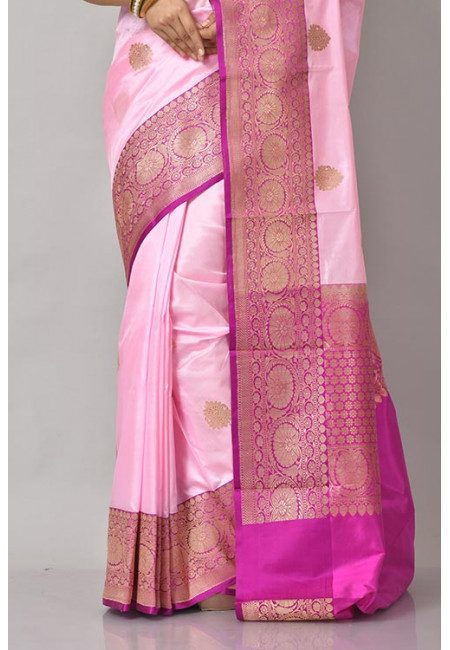 Light Pink Color Pure Katan Silk Saree (She Saree 1145)