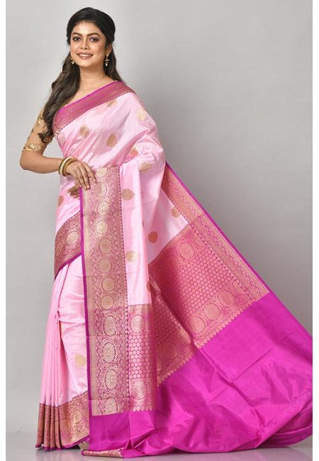 Light Pink Color Pure Katan Silk Saree (She Saree 1145)