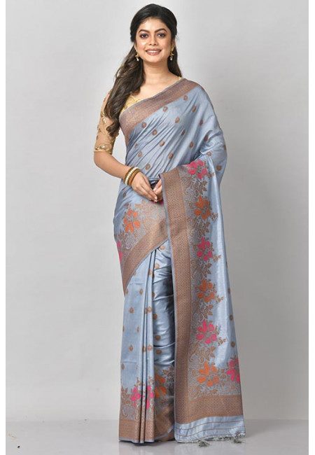 Grey Color Manipuri Silk Saree (She Saree 1149)