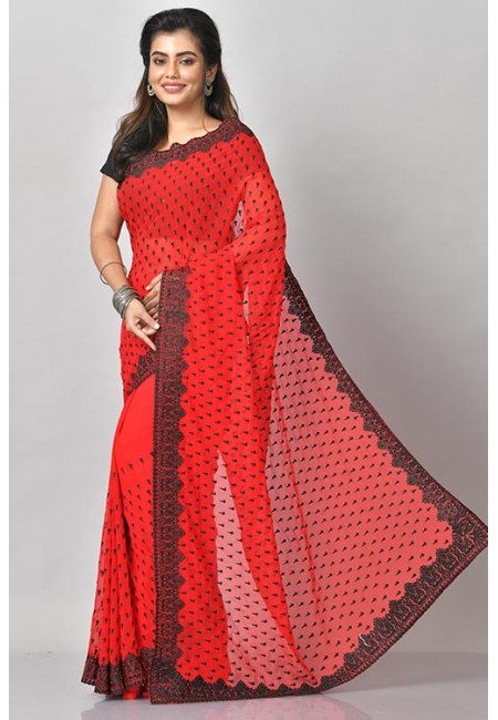 Red Color Designer Chiffon Saree (She Saree 1154)