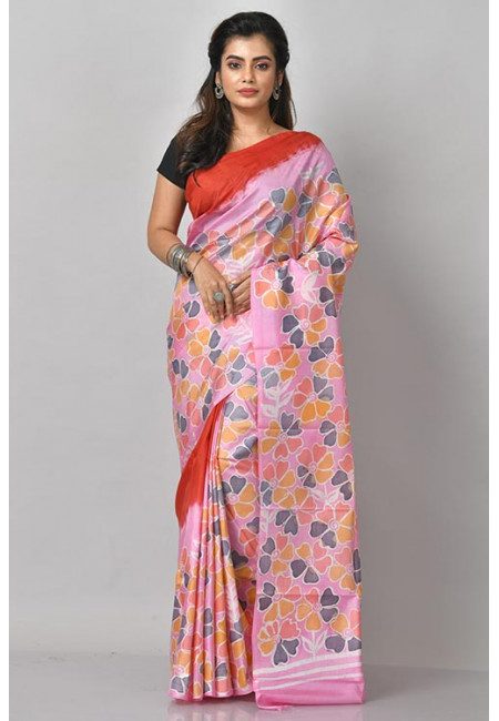 Pink Color Printed Pure Silk Saree (She Saree 1158)