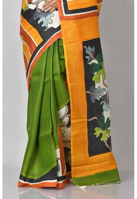 Green Color Printed Pure Silk Saree (She Saree 1160)