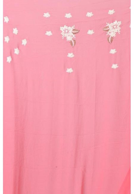 Pink Color Embroidered Designer Chiffon Saree (She Saree 1190)