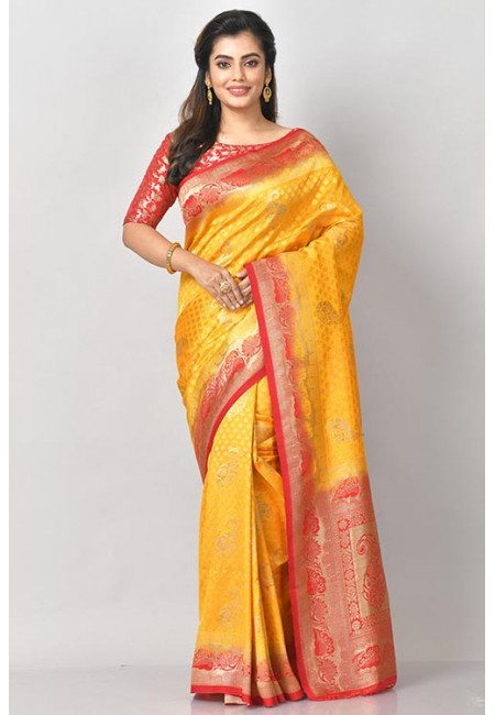 Yellow Color Semi Katan Silk Saree (She Saree 1211)