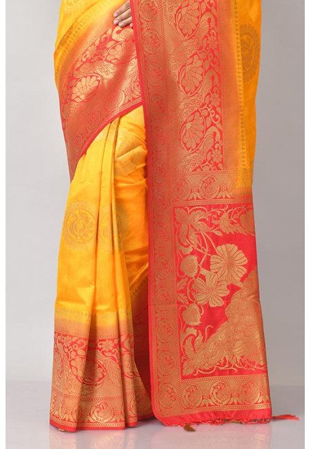 Golden Yellow Color Semi Katan Silk Saree (She Saree 1213)