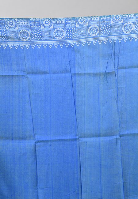 Peacock Blue Color Printed Soft Pure Bishnupuri Silk Saree (She Saree 825)