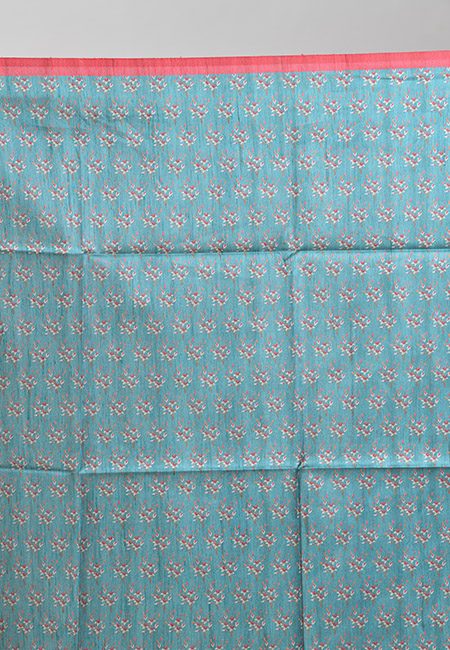 Deep Maroon Color Printed Tussar Silk Saree (She Saree 838)