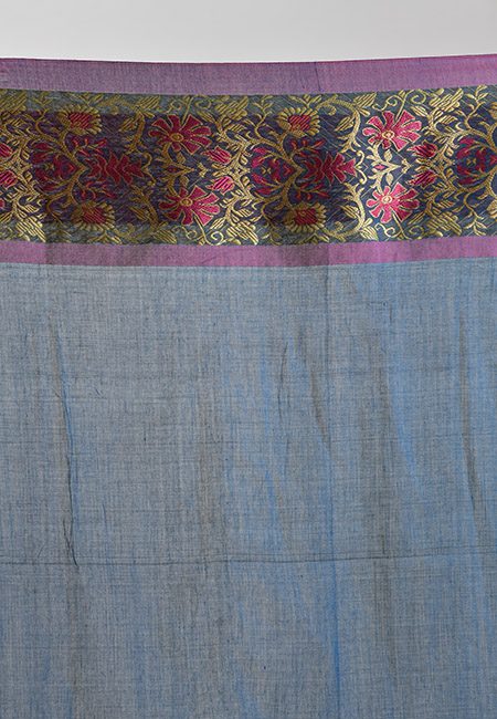 Turquoise Blue Color Handloom Cotton Saree (She Saree 868)