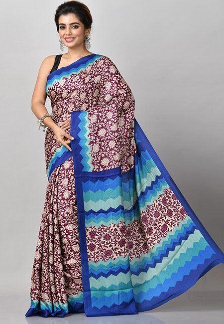 Maroon Color Woven Pashmina Silk Saree (She Saree 916)