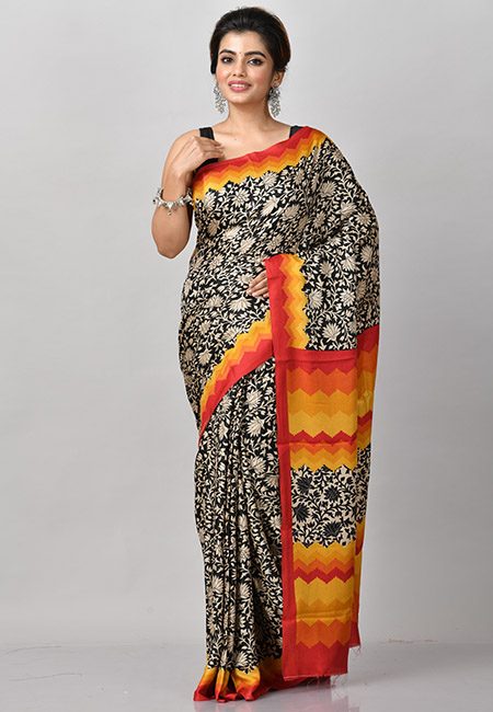 Black Color Woven Pashmina Silk Saree (She Saree 917)