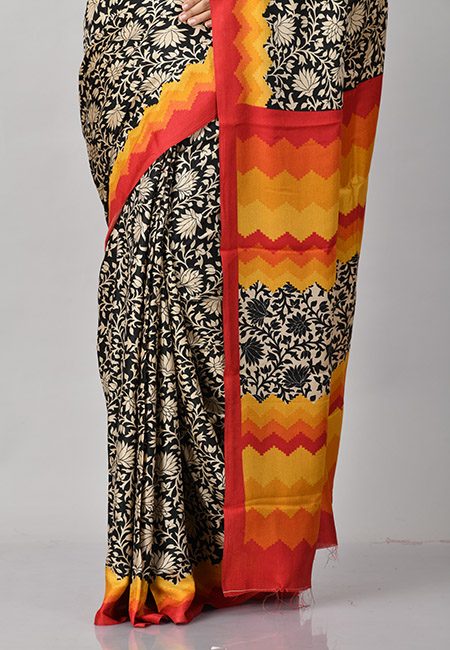 Black Color Woven Pashmina Silk Saree (She Saree 917)