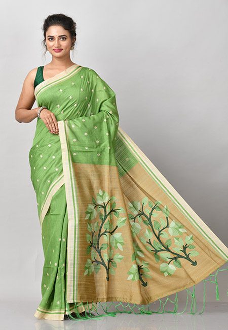 Parrot Green Color Matka Silk Saree (She Saree 928)