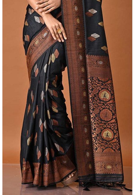 Black Color Soft Manipuri Silk Saree (She Saree 1937)
