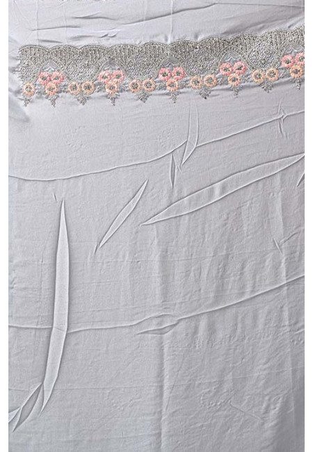 Light Grey Color Party Wear Designer Hand Embroidery Organza Saree (She Saree 1957)