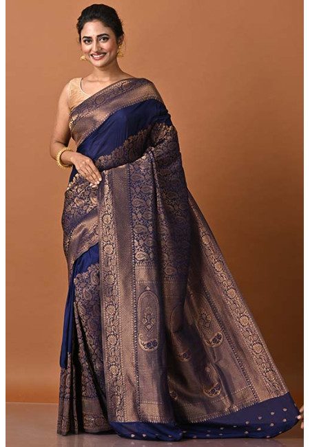 Navy Blue Color Designer Soft Khaddi Silk Saree (She Saree 1962)
