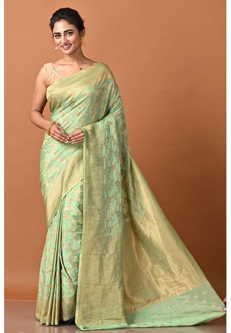 Pastel Green Color Designer Soft Khaddi Silk Saree (She Saree 1966)