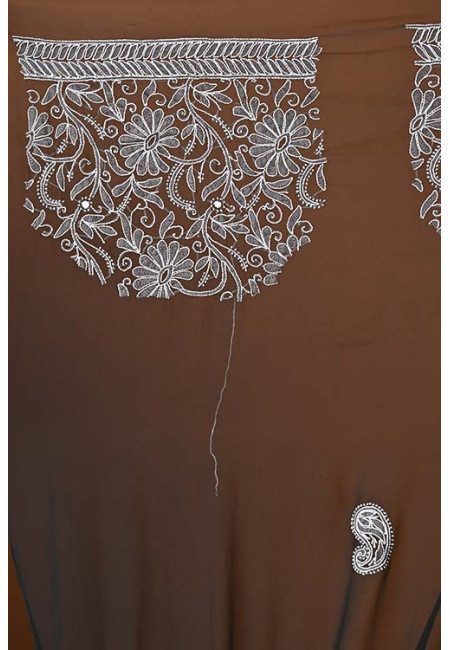 Black Color Hand Embroidery Pure Lucknow Chikankari Saree (She Saree 1838)