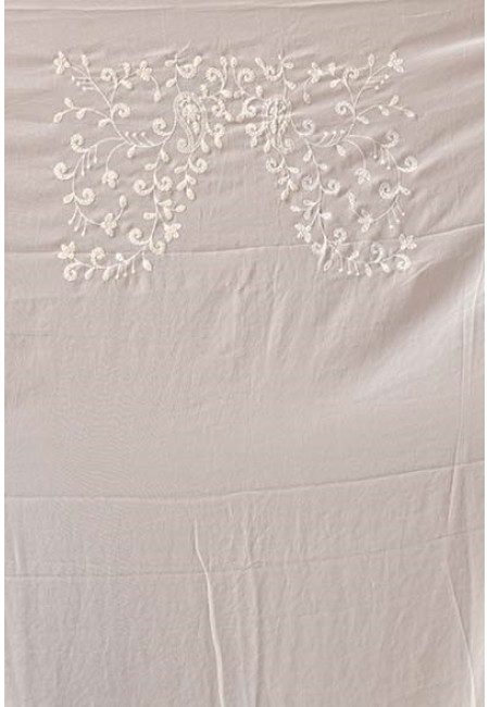 Off White Color Designer Embroidery Chiffon Saree (She Saree 1856)