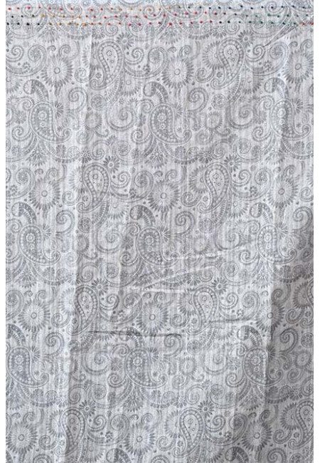Steel Grey Color Embroidery Tussar Silk Saree (She Saree 1887)