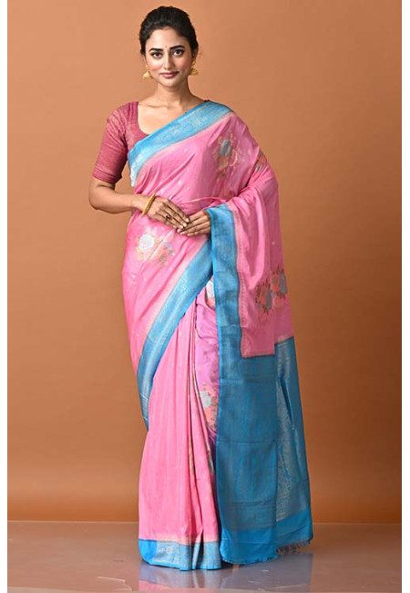 Pink Color Designer Soft Contrast Khaddi Silk Saree (She Saree 1890)