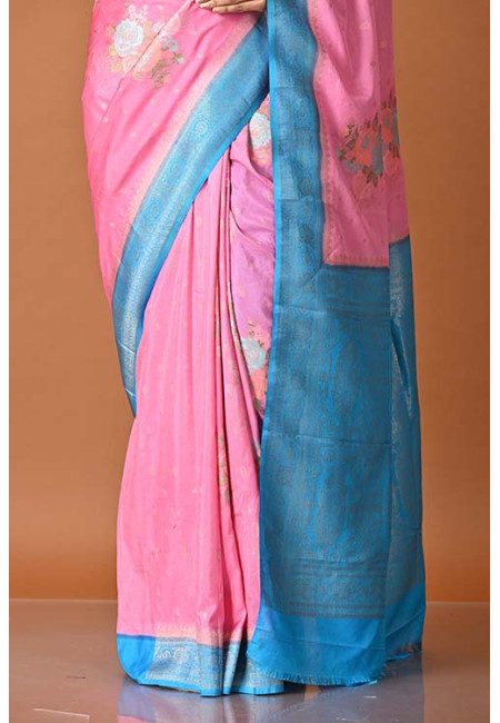 Pink Color Designer Soft Contrast Khaddi Silk Saree (She Saree 1890)
