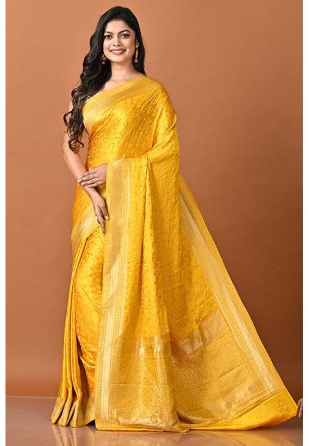 Golden Yellow Color Soft Mysore Silk Saree (She Saree 1917)
