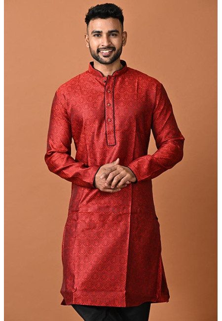 Maroon Color Jacquard Silk Punjabi set For Men (She Punjabi 730)