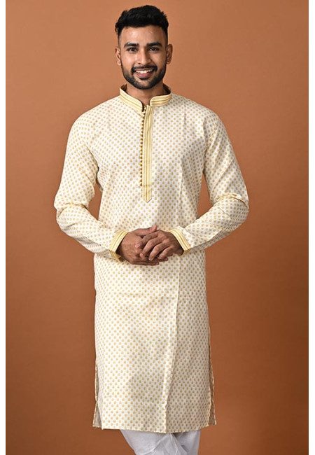 Light Beige Color Linen Cotton Punjabi Set For Men (She Punjabi 737)