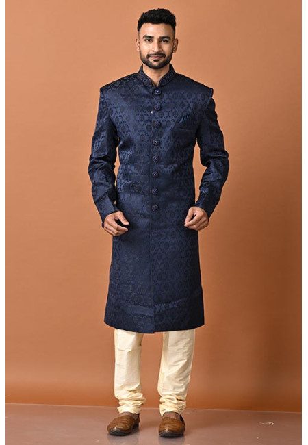 Navy Blue Color Designer Party Wear Sherwani For Men (She Punjabi 709)