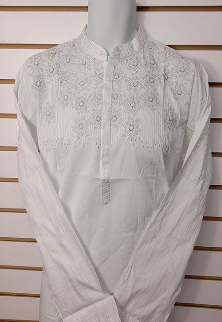 White Color Regular Fit Cotton Punjabi (She Punjabi 561)