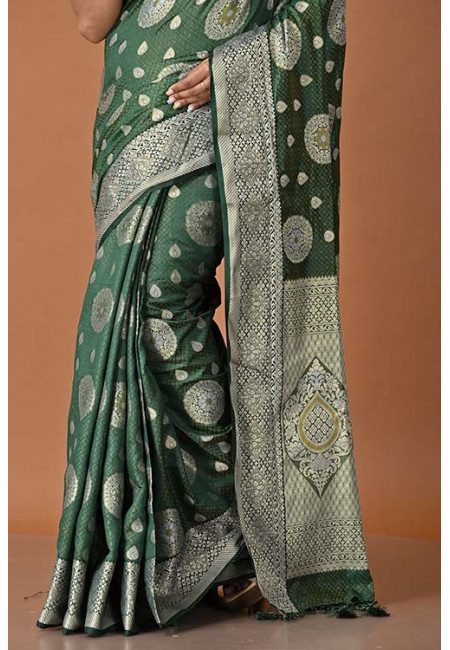 Moss Green Color Semi Katan Silk Saree (She Saree 1496)