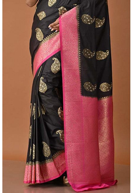 Black Color Contrast Khaddi Silk Saree (She Saree 1503)