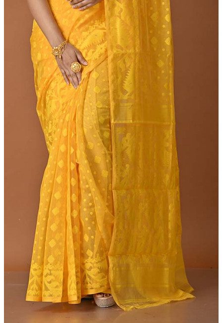 Yellow Color Soft Dhakai Jamdani Saree (She Saree 1520)