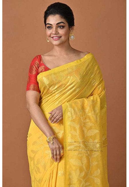 Yellow Color Madhabilata Handloom Cotton Saree (She Saree 1530)