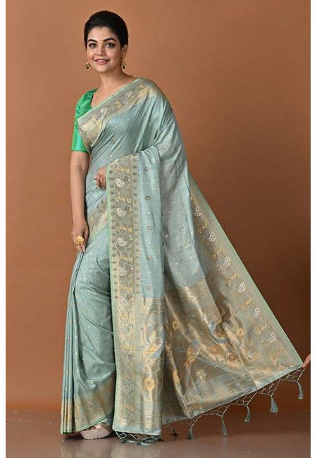 Pastel Green Color Soft Malai Silk Saree (She Saree 1567)