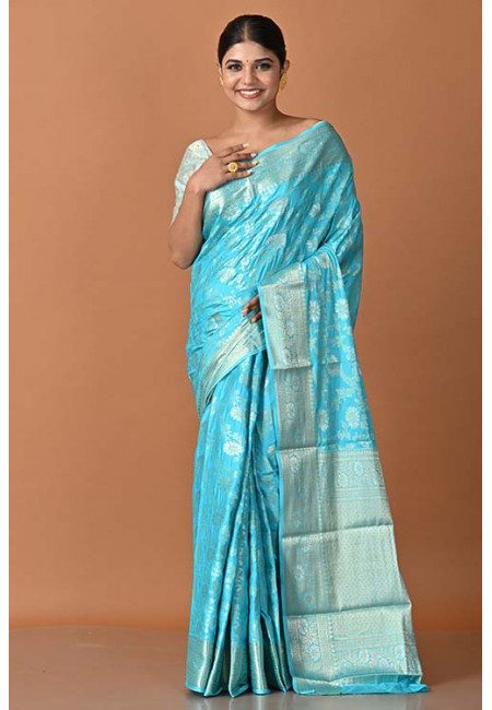 Peacock Blue Color Designer Khaddi Silk Saree (She Saree 1583)