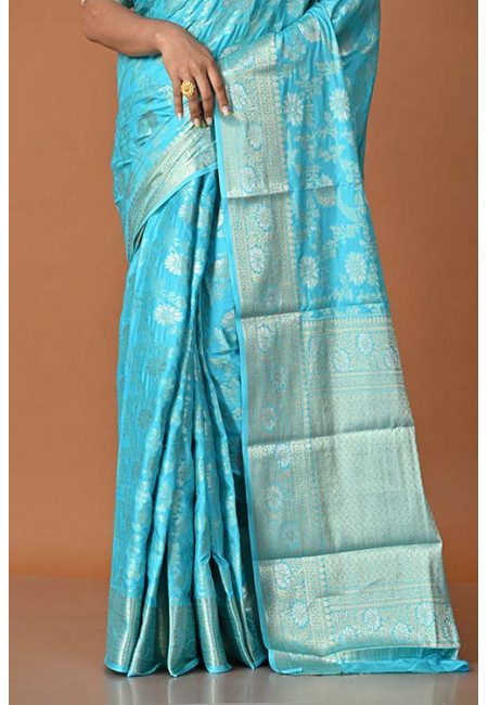 Peacock Blue Color Designer Khaddi Silk Saree (She Saree 1583)