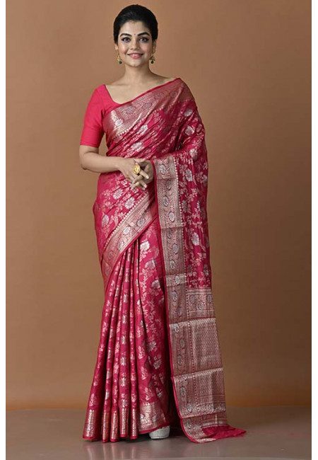 Fuchsia Pink Color Designer Khaddi Silk Saree (She Saree 1594)