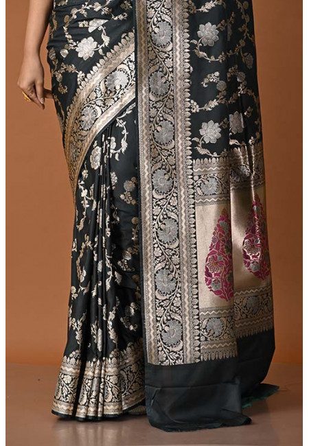 Black Color Designer Semi Katan Silk Saree (She Saree 1598)
